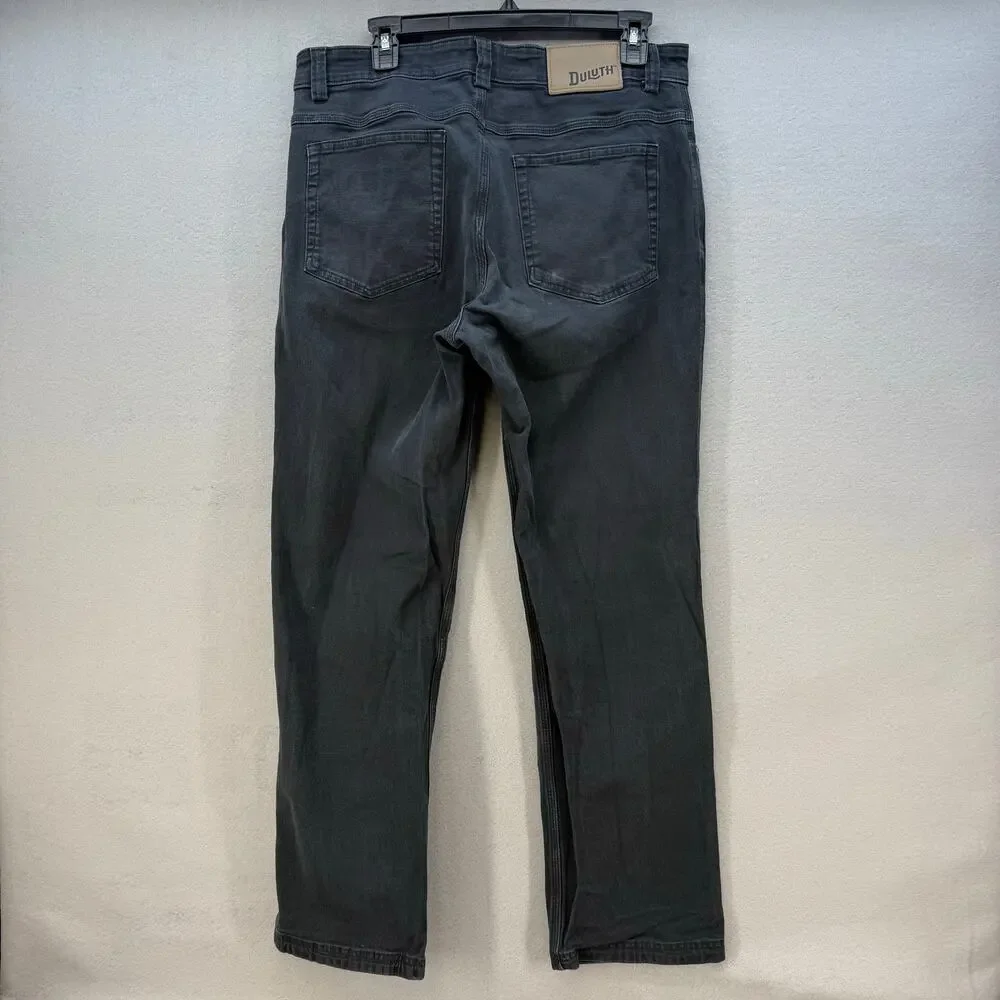 Duluth Trading Co. Jeans Men's 34x32 Black Flex Firehose Straight Leg Work EUC